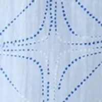 Women's Short Sleeve Shirred Shoulder Printed Camp Shirt