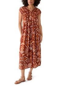 Women's Dolman Sleeve Pleated Midi Dress