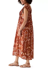Women's Dolman Sleeve Pleated Midi Dress