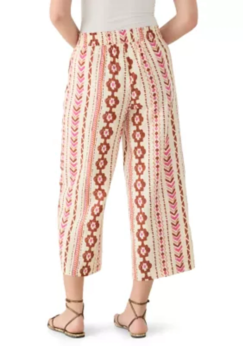 Women's Linen Blend Pull On Pants