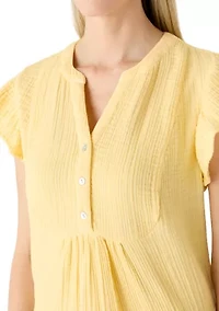 Women's Short Sleeve Gauze Tiered Mini Dress