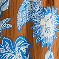 Women's Pleated Print Tiered Mini Dress
