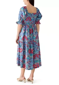 Women's Paisley Print Smocked Maxi Dress