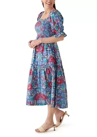 Women's Paisley Print Smocked Maxi Dress