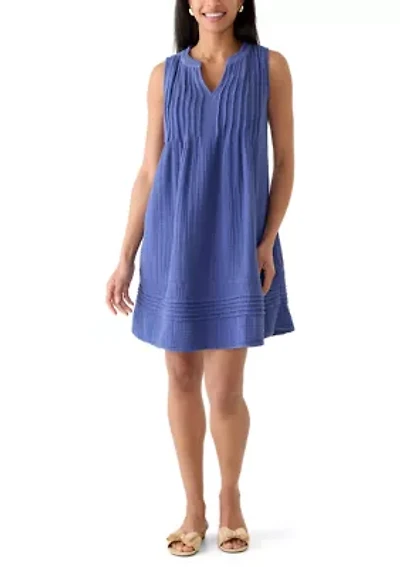 Women's V-Neck Gauze Shift Dress