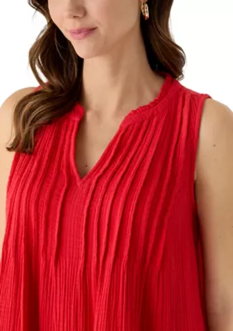 Women's V-Neck Gauze Shift Dress