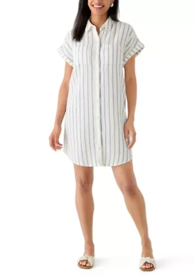Women's Button Front Gauze Shirtdress