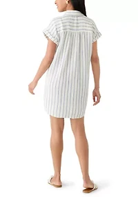 Women's Button Front Gauze Shirtdress