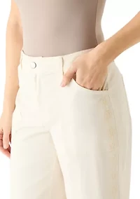 Women's Embroidered Cropped Pants