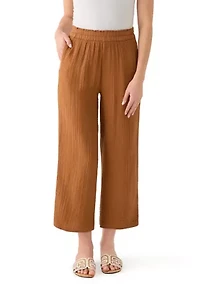 Women's Pull On Gauze Cropped Pants
