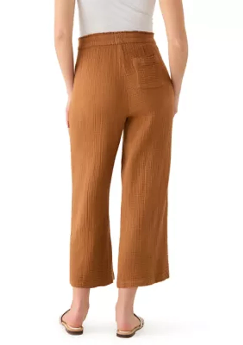 Women's Pull On Gauze Cropped Pants