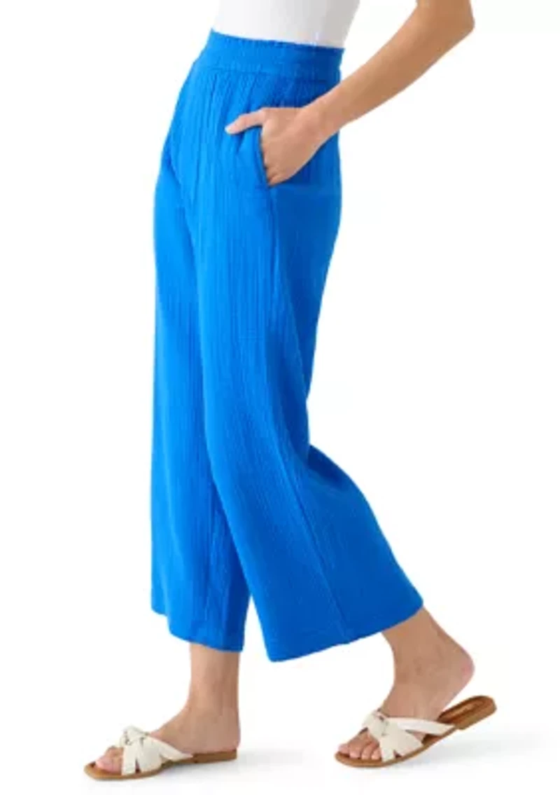 Women's Pull On Gauze Cropped Pants