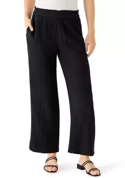 Women's Pull On Gauze Cropped Pants
