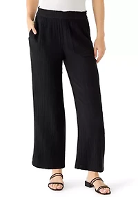Women's Pull On Gauze Cropped Pants