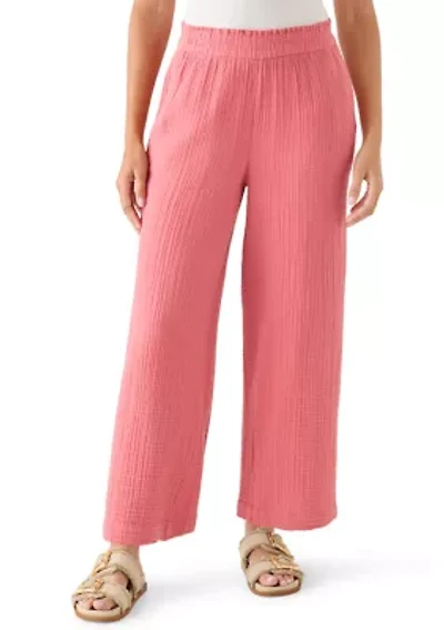 Women's Pull On Gauze Cropped Pants