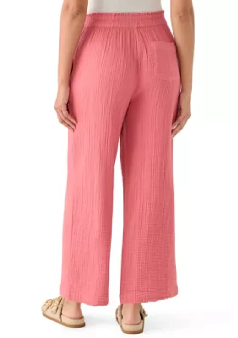 Women's Pull On Gauze Cropped Pants