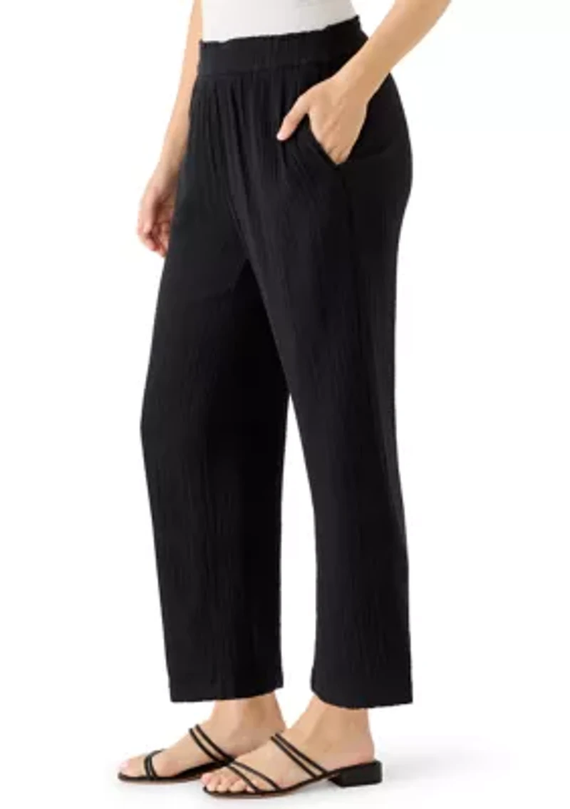 Women's Pull On Gauze Cropped Pants