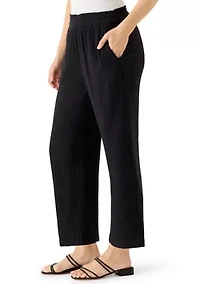 Women's Pull On Gauze Cropped Pants