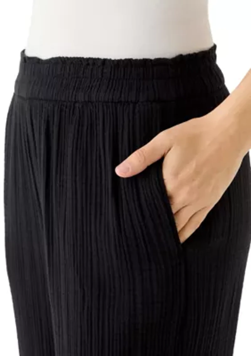 Women's Pull On Gauze Cropped Pants