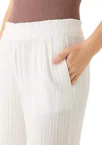 Women's Pull On Gauze Cropped Pants