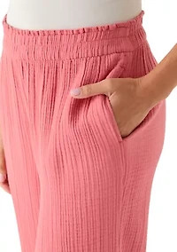 Women's Pull On Gauze Cropped Pants