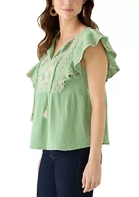 Women's Embroidered Peasant Top