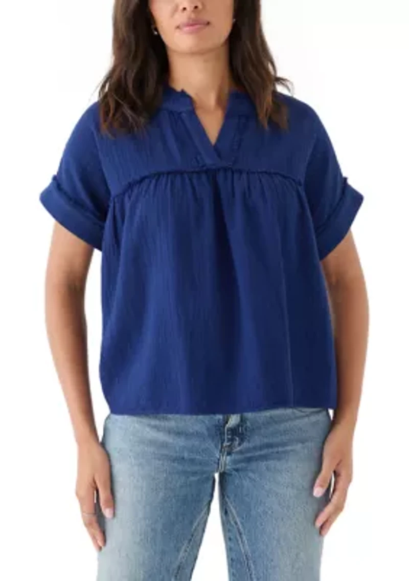 Women's Short Sleeve Gauze Swing Top