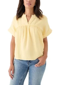 Women's Short Sleeve Gauze Swing Top