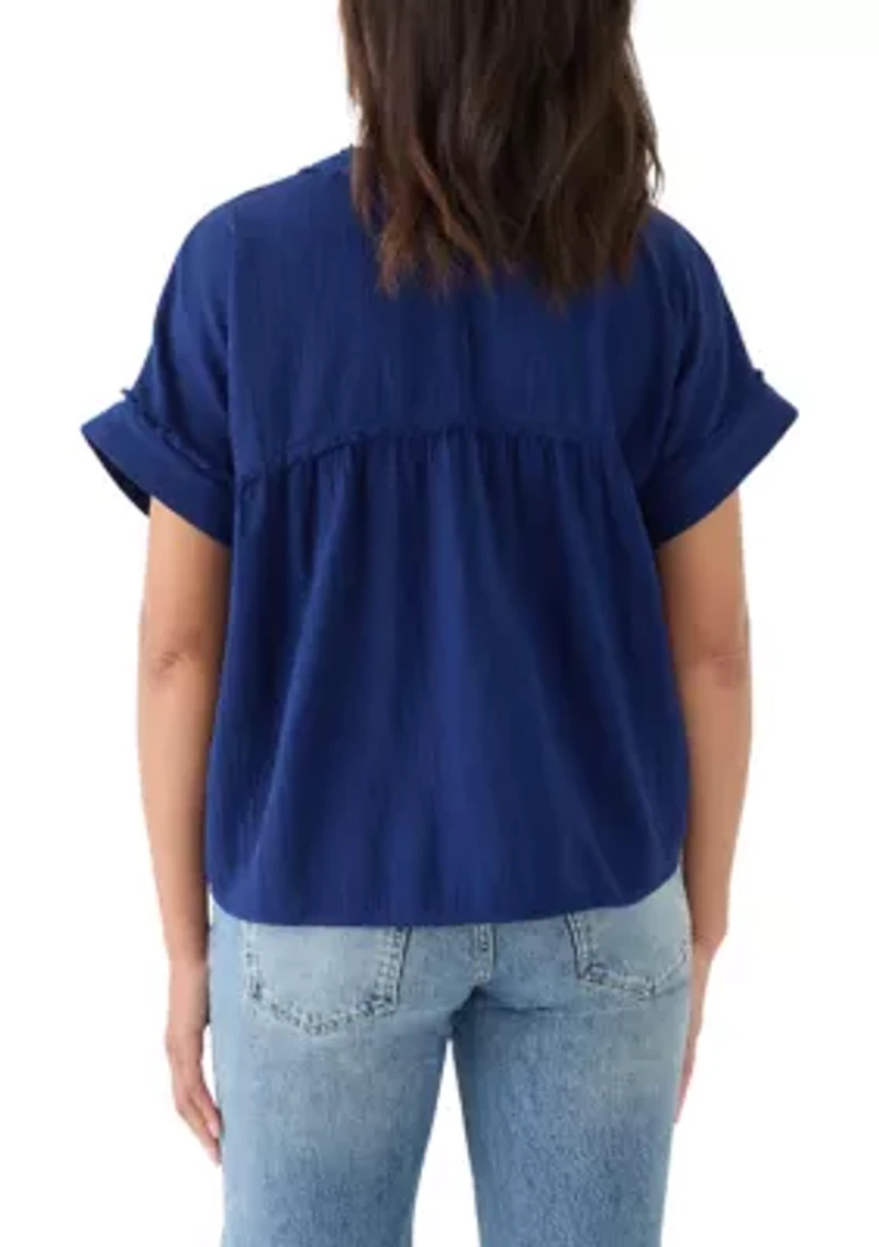 Women's Short Sleeve Gauze Swing Top