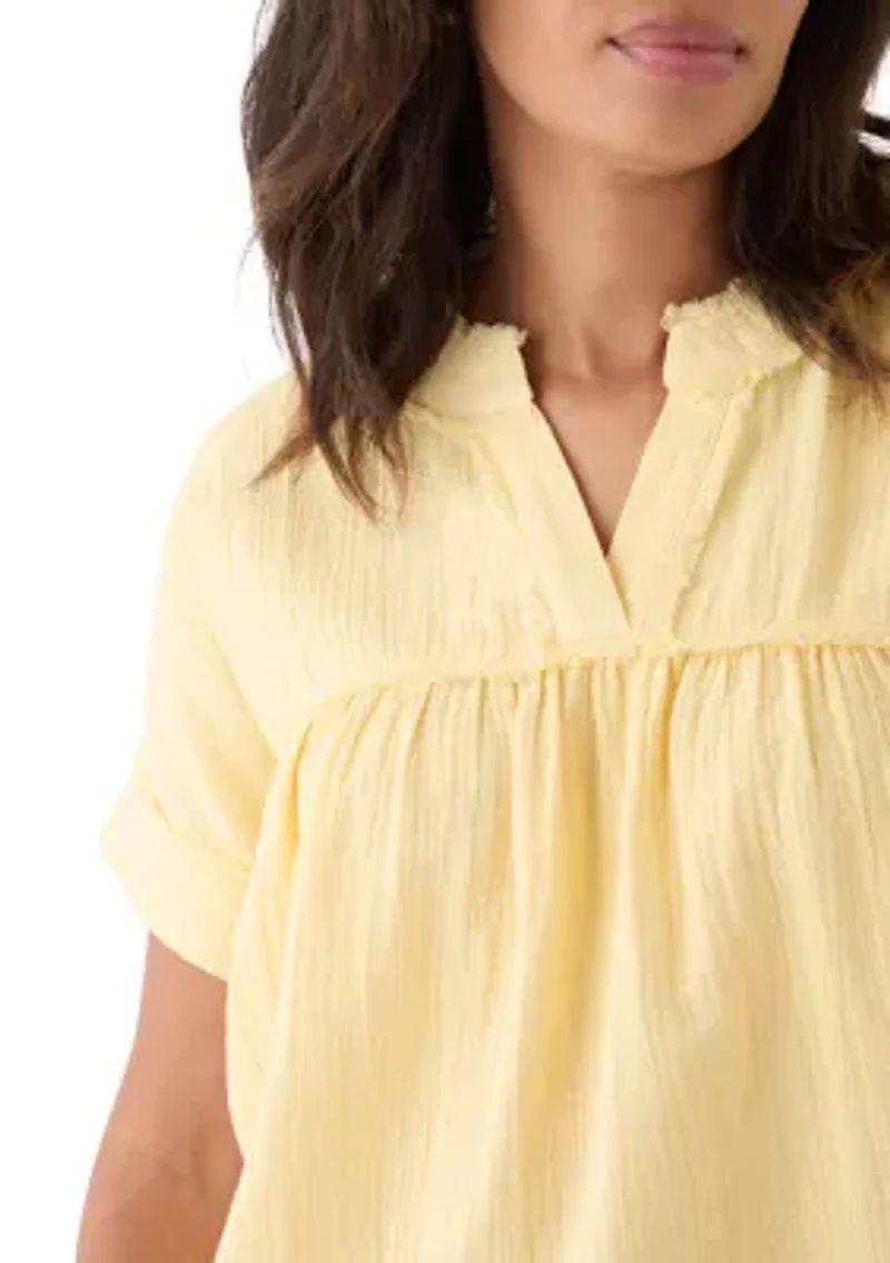 Women's Short Sleeve Gauze Swing Top