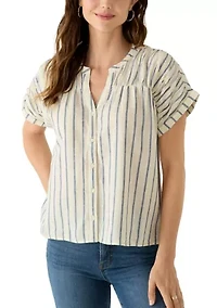 Women's Shirred Shoulder Top