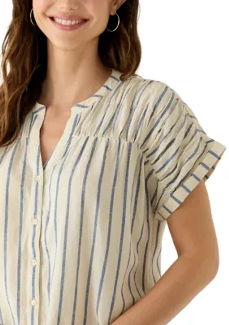 Women's Shirred Shoulder Top