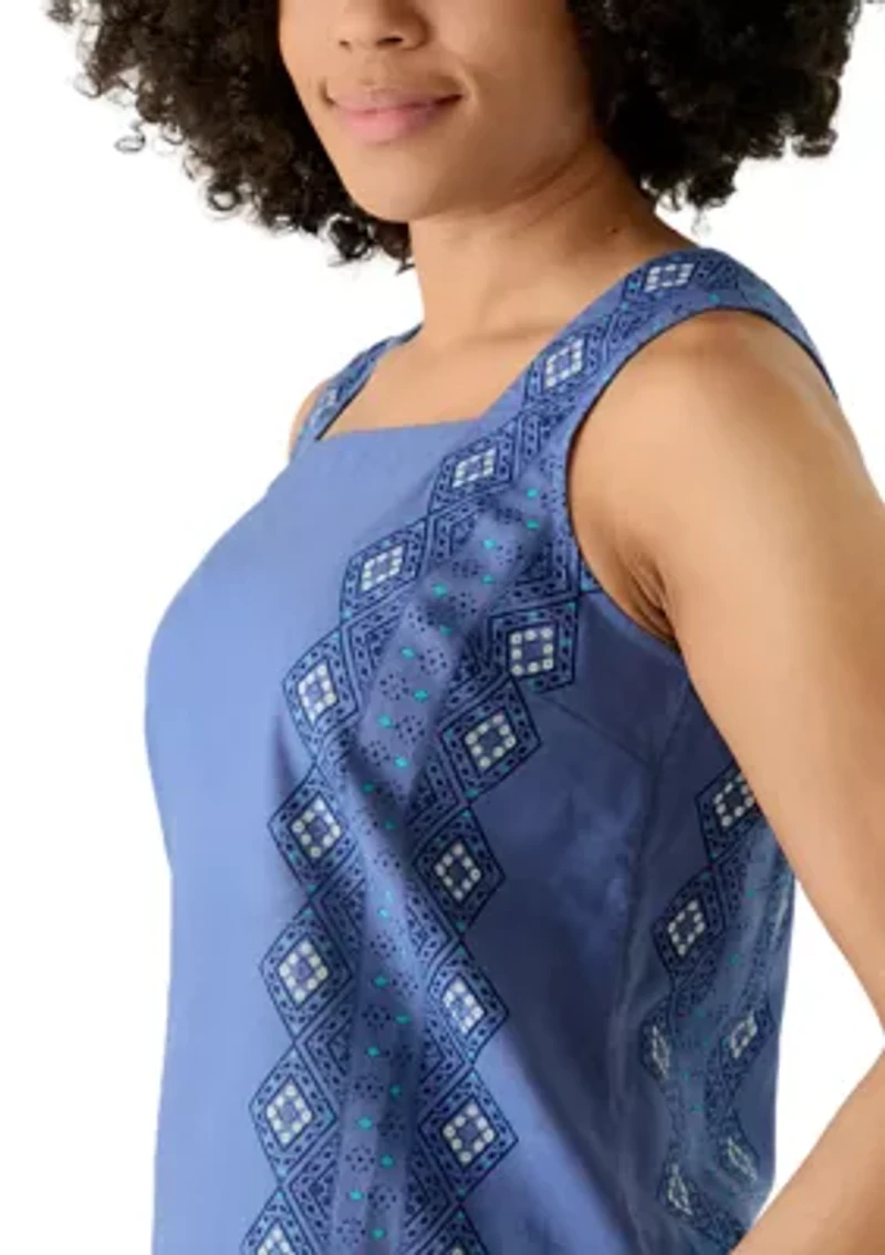 Women's Square Neck Sleeveless Printed Top