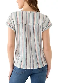 Women's Dolman Gauze Henley Top