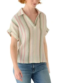 Women's Short Sleeve Gauze Swing Top