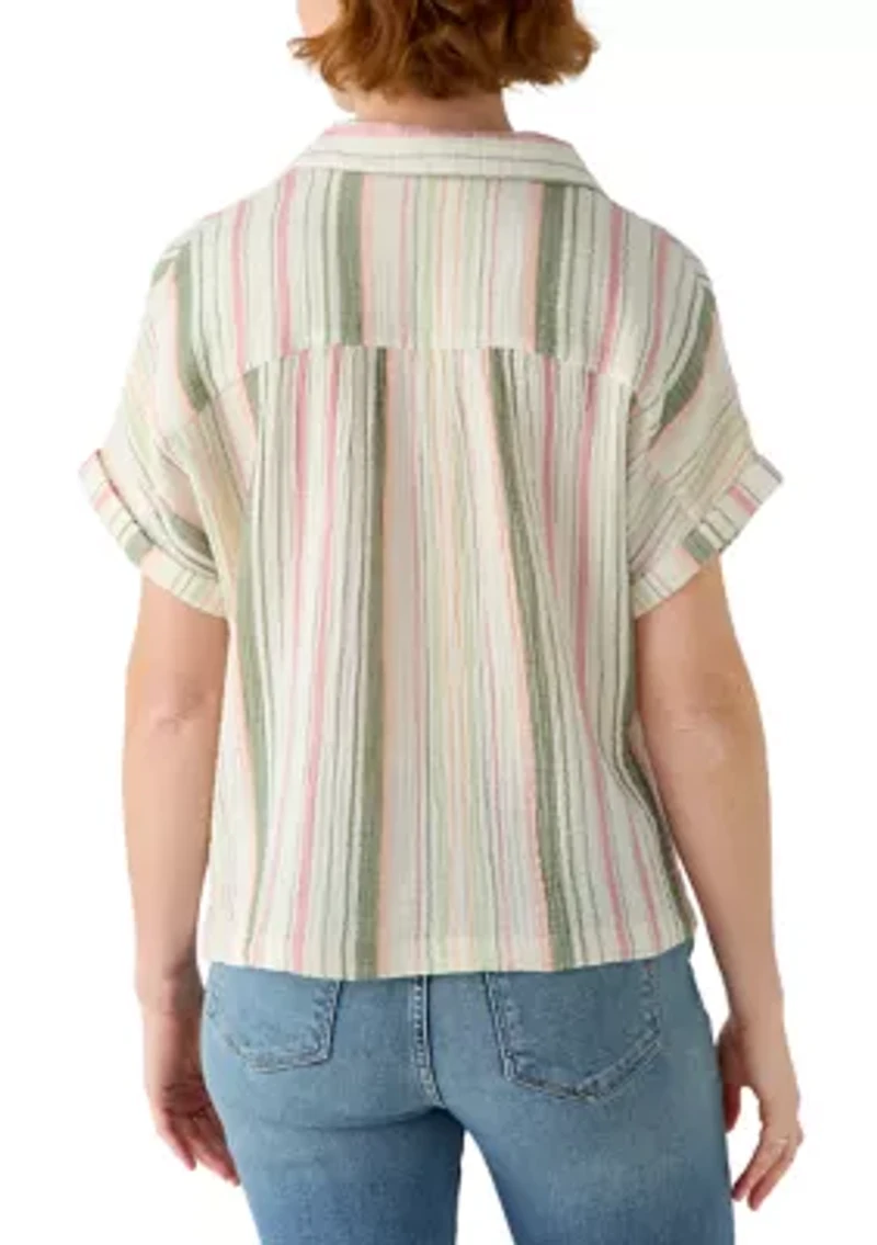 Women's Short Sleeve Gauze Swing Top