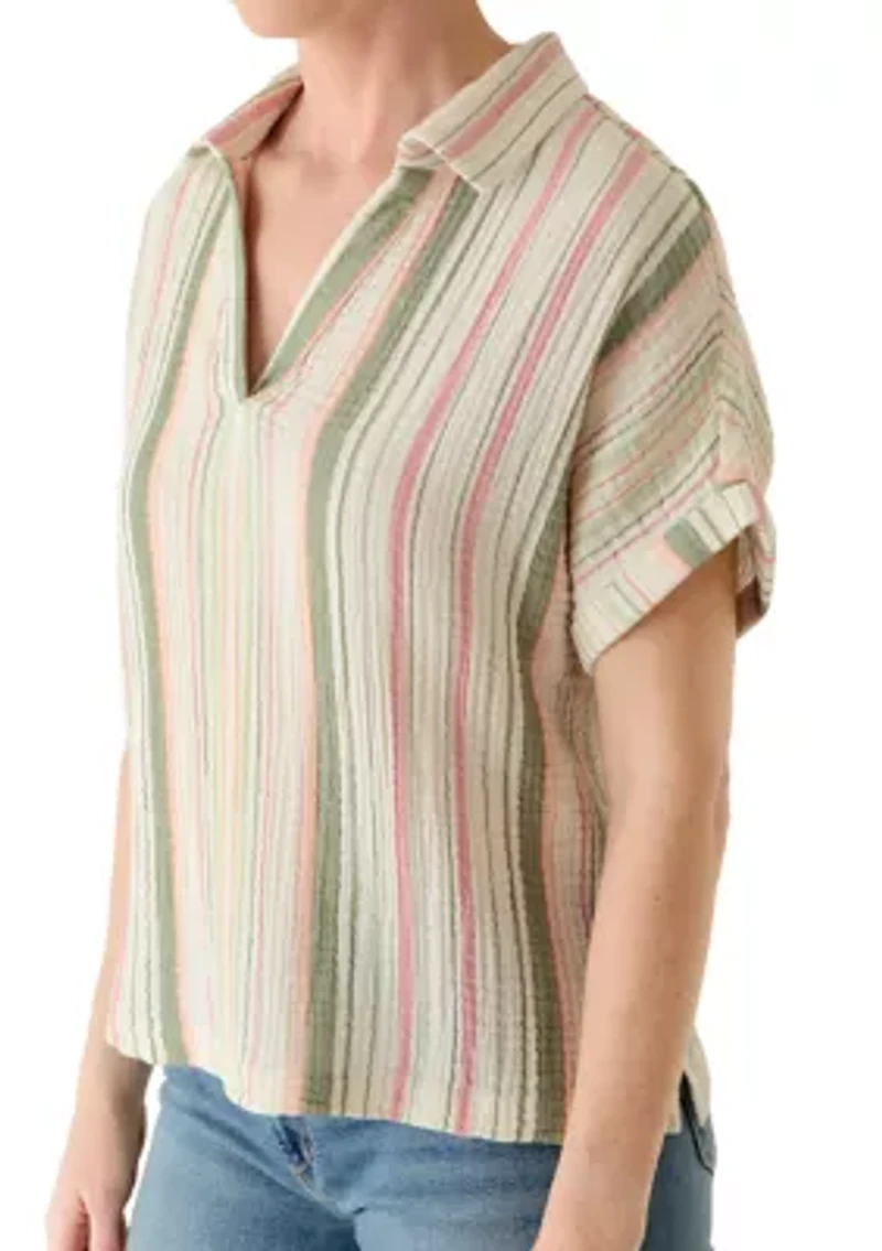 Women's Short Sleeve Gauze Swing Top