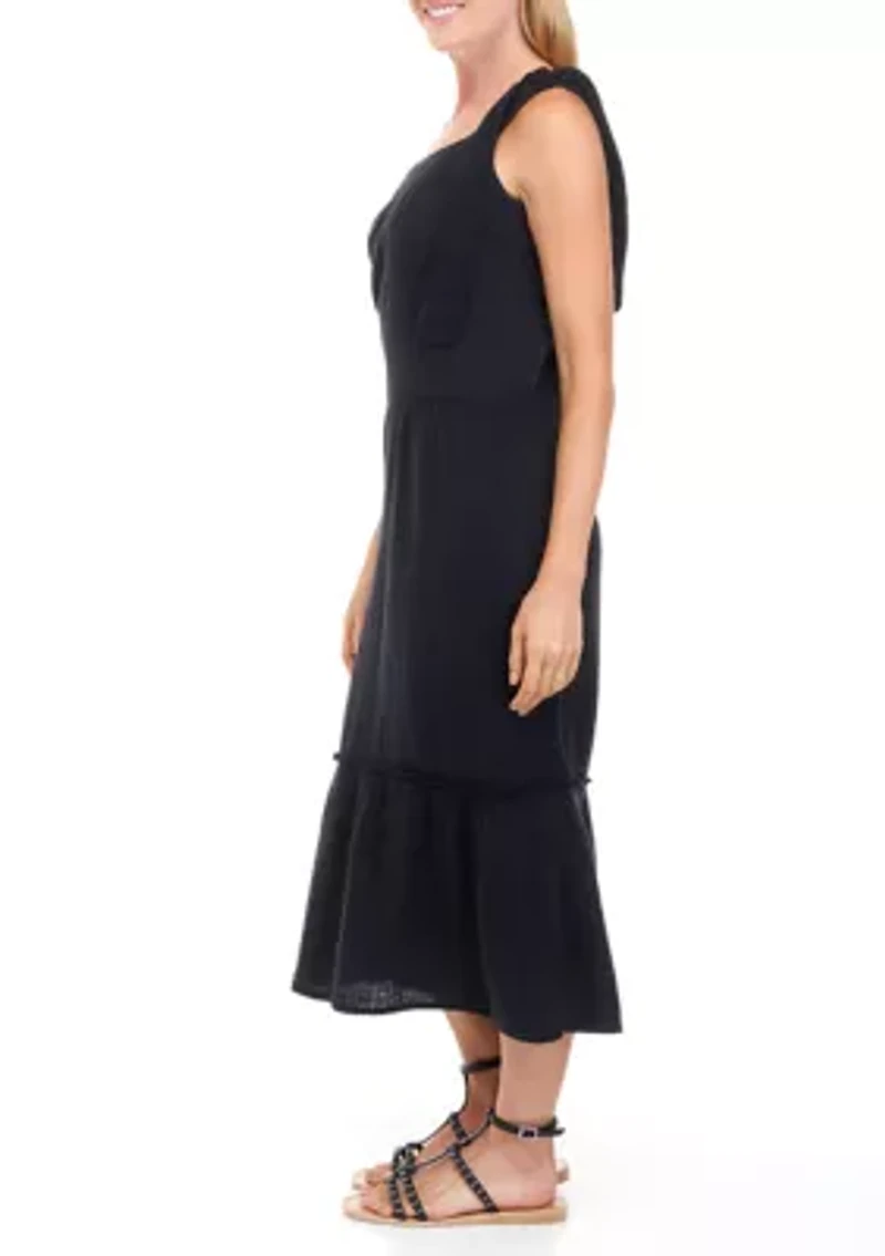 Petite Sleeveless Tiered Gauze Maxi Dress