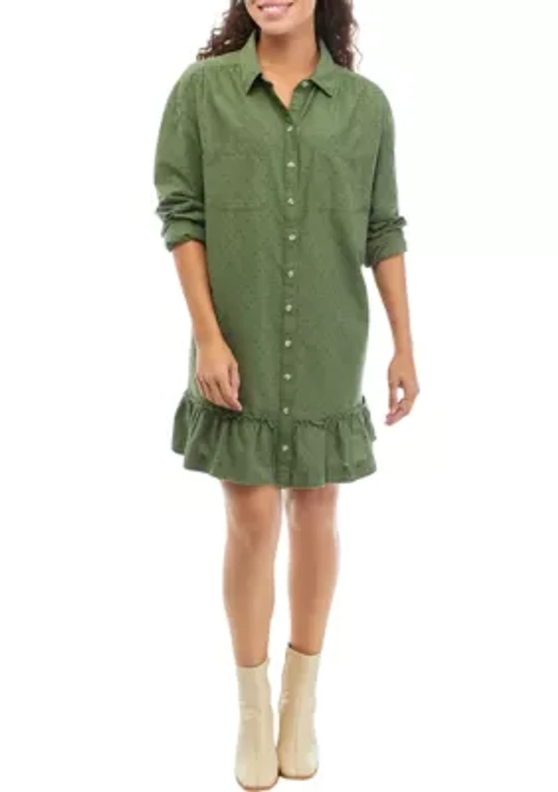 Petite Ruffle Hem Shirtdress
