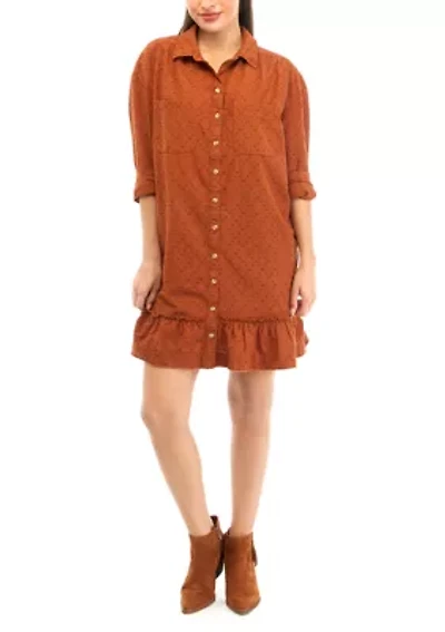 Petite Ruffle Hem Shirtdress