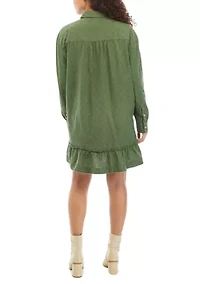 Petite Ruffle Hem Shirtdress