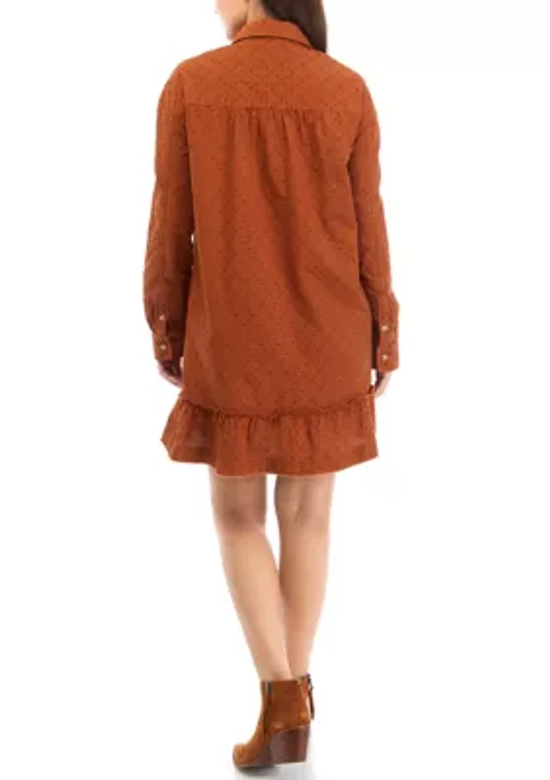 Petite Ruffle Hem Shirtdress