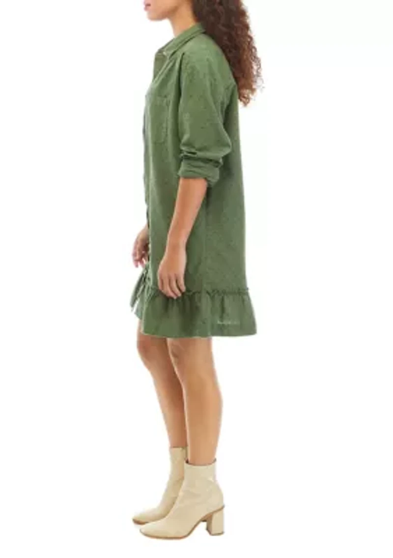 Petite Ruffle Hem Shirtdress