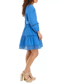 Petite 3/4 Sleeve Mini Dress