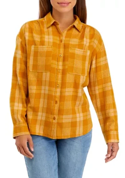 Petite Long Sleeve Yarn Dyed Boyfriend Shirt