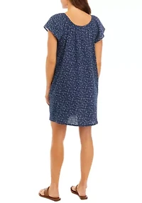 Petite Flutter Sleeve Printed Dress