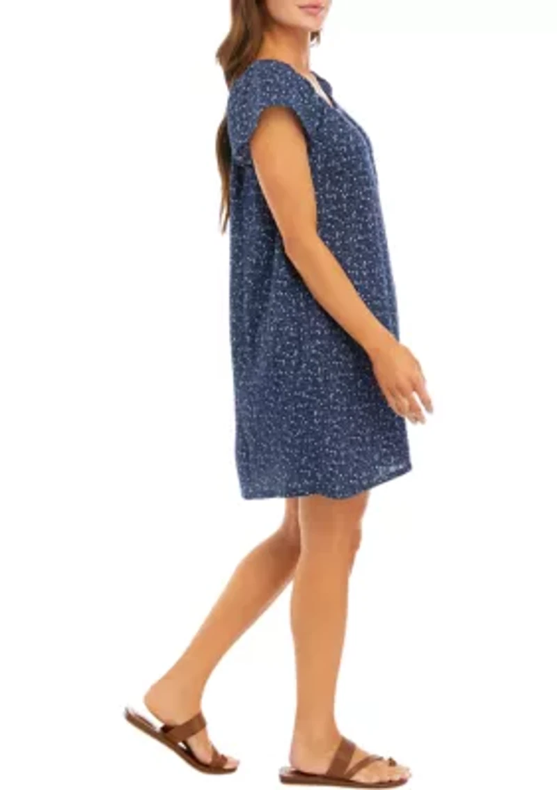 Petite Flutter Sleeve Printed Dress