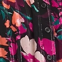 Petite Smocked Waist Printed Midi Dress