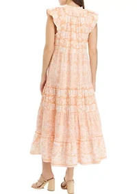 Petite Printed Tiered Maxi Dress