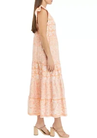 Petite Printed Tiered Maxi Dress